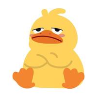 fat duck with a bored face vector
