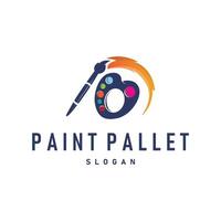 logo paint palette board concept design minimalist simple product brand template vector