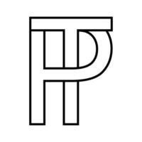 Logo sign tp pt icon double letters logotype t p vector