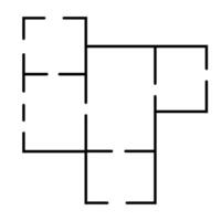 Sleek Black Floor Plan Minimalist Layout in Simple Outline vector