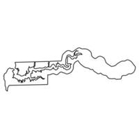 Sleek Gambia Outline Minimalist Map in Black Silhouette vector