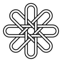 Black Star Knot Symbolic Pattern in Simple Outline vector