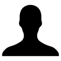 Anonymous Black Silhouette of a Person on White Background Image vector