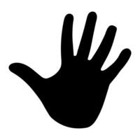 Sleek Black Open Hand Friendly Gesture in Simple Silhouette vector