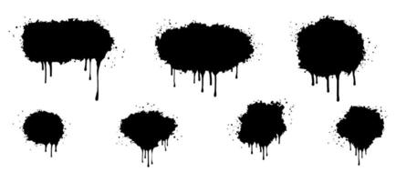 Abstract background. spray paint graffiti banners and ink splashes, ink blots. Spray Paint Element isolated on White Background. vector