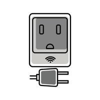 Smart plugs with the Wi-Fi symbol, indicating their ability to connect to a wireless network. Suitable for smart home devices, technology, and home automation. vector