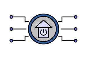Icon representing a smart home hub. It symbolizes connectivity and networking. This icon is relevant to illustrate concepts related to smart home technology, automation, and connected devices. vector