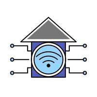 icon representing smart home technology, symbolizing connectivity and integration with various devices. Relevant in relation to smart homes, IoT ,Internet of Things, and modern technology integration vector