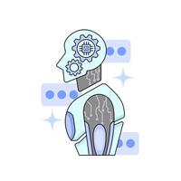 AI humanoid robot. symbolizes artificial intelligence and advanced technology. relevant for topics related to AI, robotics, and futuristic technology vector