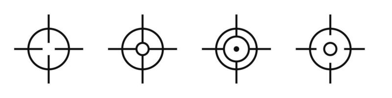 Aim icon. Target symbol. Sniper crosshair. Shooting game and accuracy. Editable width vector
