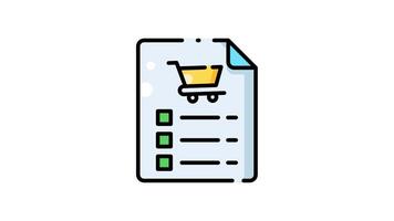 Checklist with a shopping cart at the top animation design video