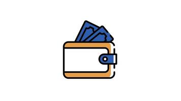 wallet cartoon animation design, wallet and monet motion graphic . video