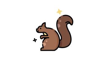 Cute Long-Tailed Squirrel Animation for Autumn Themes, squirrel animation video
