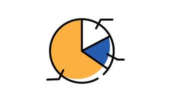 animation of pie chart design, animated diagram element for financial symbol video