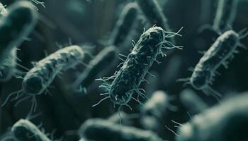 a close up of a group of bacteria under a microscope photo