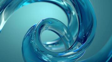 Elegant blue glass shapes creating modern dynamic loop photo