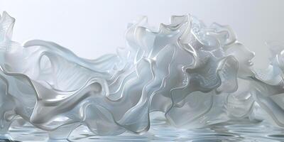 Abstract Elegant Fluid Shapes in Soft Transparent Waves photo