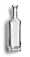 Empty Glass Bottle Isolated on White Background, Shadow photo