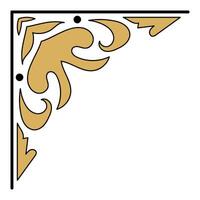 Antique Corner Frame Design Ornate Swirl and Decorative Element. vector