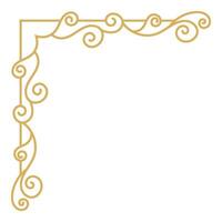 Elegant Corner Frame Design with Ornate Swirl and Vintage Style Element. vector
