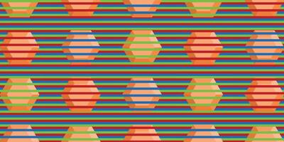 Abstract Hexagonal Pattern Colorful Background. Optical Effect, Illustration. vector