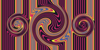 Swirly Stripes Multi Color Design, Illustration. Vertical Colored Lines. vector