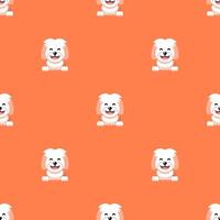 cartoon character cute maltese dog seamless pattern background for design. vector