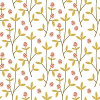 Spring flower pattern on white background. Flower flat pattern. Flower background. Perfect for fabric, textile, wallpaper, decor, print or packaging of products. vector