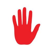 red hand silhouette isolated on white background. Hello, hi, peace, stop, ban, block sign. Do not touch symbol. prohibition sign. vector