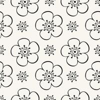 Floral pattern, hand drawn doodle flowers on meadow. Textiles, background, packaging, wrapping, wallpaper. vector