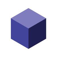a purple cube on a white background vector