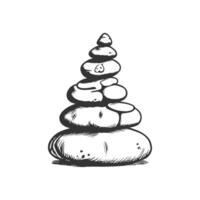 a drawing of a pile of rocks in a tree vector