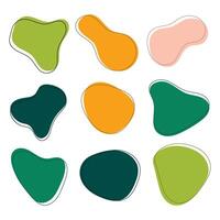 a set of different colored shapes on a white background vector
