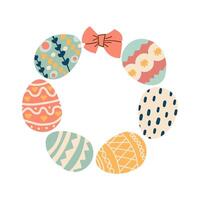Easter eggs. Seamless background with colorful easter eggs. Happy Easter. Illustration flat style design for invitations, prints, wrapping paper vector