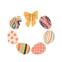 Easter eggs. Seamless background with colorful eggs. Happy Easter. Eggs for Easter holidays design concept. Illustration flat style design for invitations, prints, wrapping paper vector