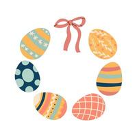 Seamless background with colorful easter eggs. Happy Easter. Eggs for Easter holidays design concept. Illustration flat style design for invitations, prints, wrapping paper vector