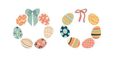 Easter eggs. Seamless background with colorful easter eggs. Happy Easter. Eggs for Easter holidays design concept. Illustration flat style design for invitations, prints, wrapping paper vector