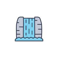 Waterfall icon, line icon, illustration vector