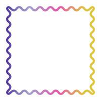 Rainbow border. Rectangle frame with scalloped edges. on white background vector