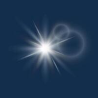Glowing light explodes.Bright Star or bright flash on dark background vector