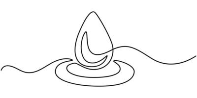 continuous one line drawing circle made of water splashes ring closeup of fresh and clear splash vector