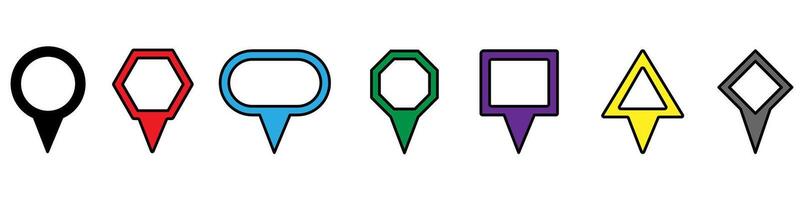 Set of map pointers. illustration isolated on a white background. vector