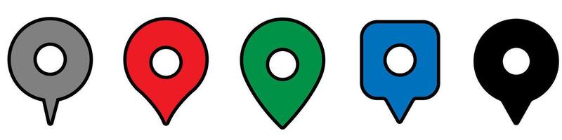 Set of map markers isolated on a white background. illustration. vector