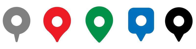 Set of map pointers in flat style. illustration for web design. vector