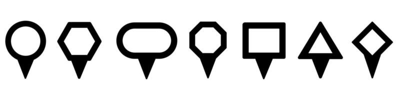 Map pointer icon set. Pin illustration. vector