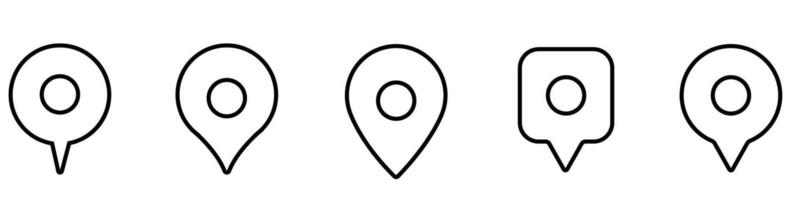 Location icon set. Map pin icon. Map pointer icon vector
