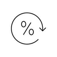 percentage down icon. Perfect for application, web, logo and presentation template. icon design line style vector