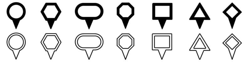 Map pointer icon set . Map markers sign collection. Map markers symbol. vector