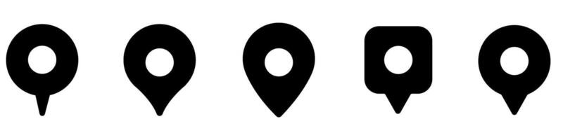 Map pin icon set. Map pointer sign collection. Map markers symbol. vector