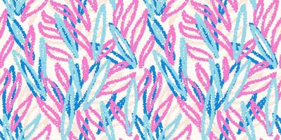 Unique abstract organic shapes seamless pattern. hand drawn sketch creative forms print. Pink and blue texture background. Contemporary repeated ornament. vector